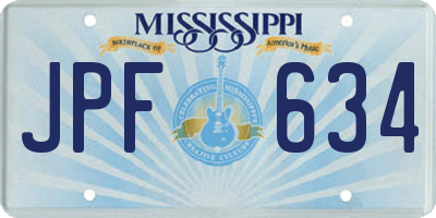 MS license plate JPF634