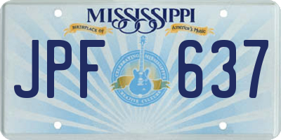 MS license plate JPF637