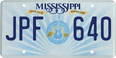 MS license plate JPF640