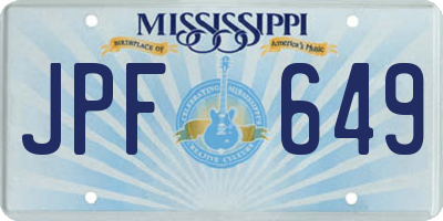 MS license plate JPF649