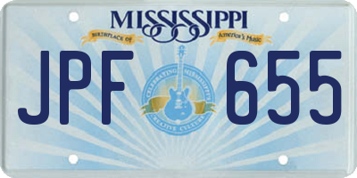 MS license plate JPF655