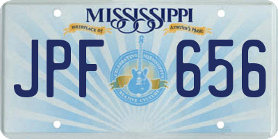 MS license plate JPF656