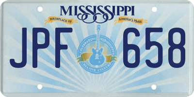 MS license plate JPF658