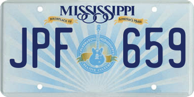 MS license plate JPF659