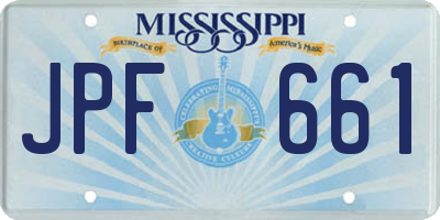 MS license plate JPF661
