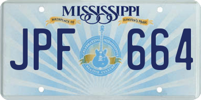 MS license plate JPF664