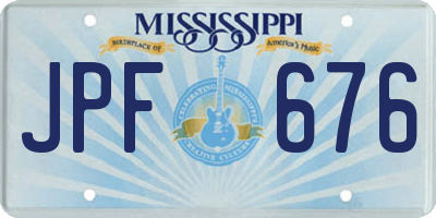 MS license plate JPF676