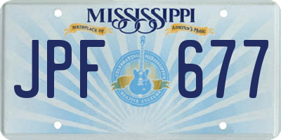 MS license plate JPF677