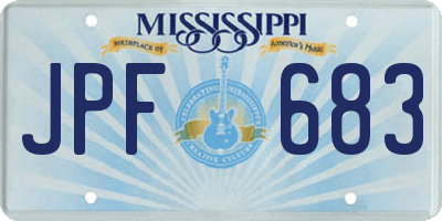 MS license plate JPF683
