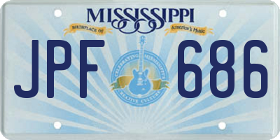 MS license plate JPF686