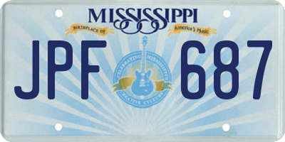MS license plate JPF687