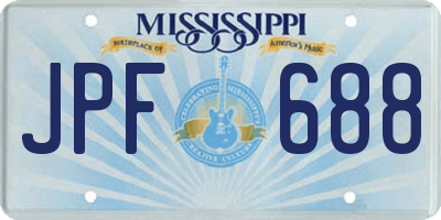 MS license plate JPF688