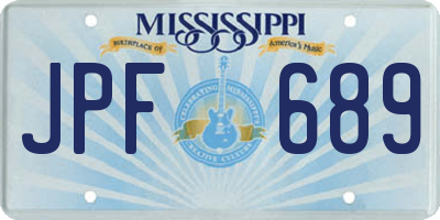 MS license plate JPF689