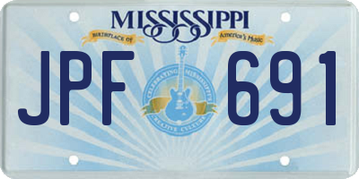 MS license plate JPF691
