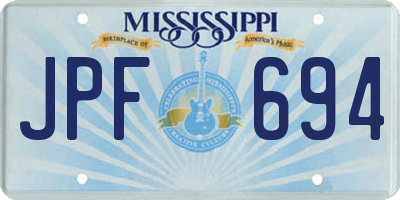 MS license plate JPF694
