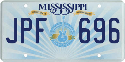 MS license plate JPF696