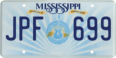 MS license plate JPF699
