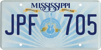 MS license plate JPF705