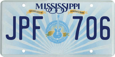 MS license plate JPF706