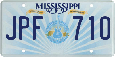 MS license plate JPF710