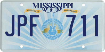MS license plate JPF711
