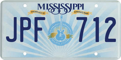 MS license plate JPF712
