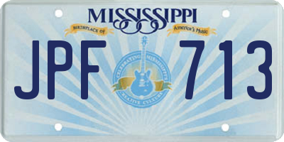 MS license plate JPF713