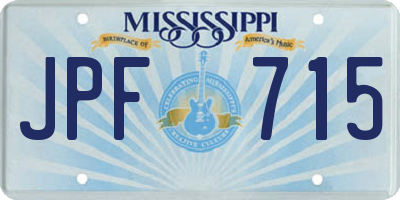 MS license plate JPF715