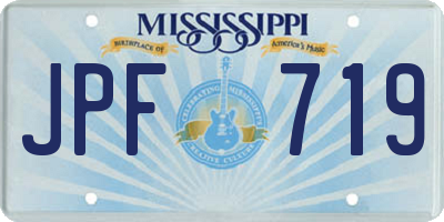 MS license plate JPF719