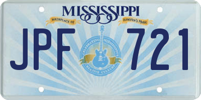 MS license plate JPF721