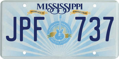 MS license plate JPF737