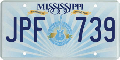 MS license plate JPF739