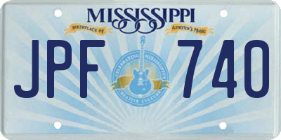MS license plate JPF740