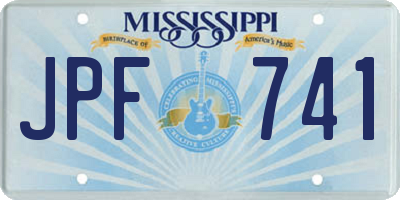 MS license plate JPF741