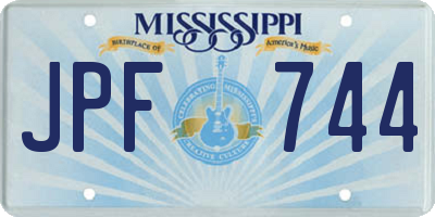 MS license plate JPF744