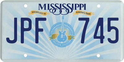 MS license plate JPF745