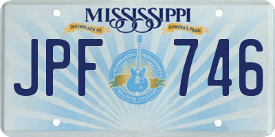 MS license plate JPF746
