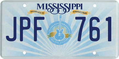 MS license plate JPF761
