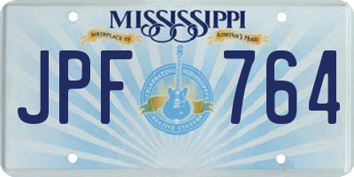 MS license plate JPF764