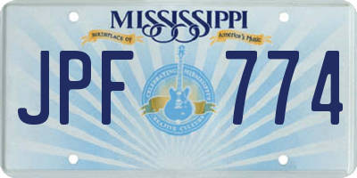 MS license plate JPF774
