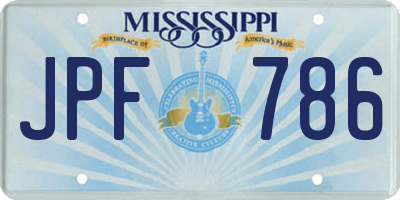 MS license plate JPF786