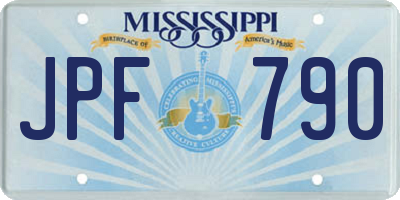 MS license plate JPF790