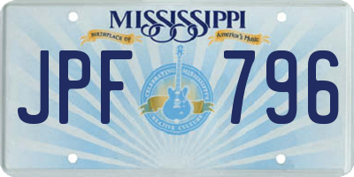 MS license plate JPF796