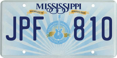 MS license plate JPF810