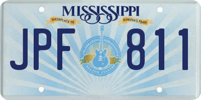 MS license plate JPF811