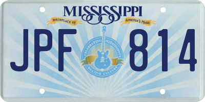 MS license plate JPF814