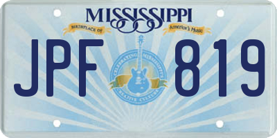 MS license plate JPF819
