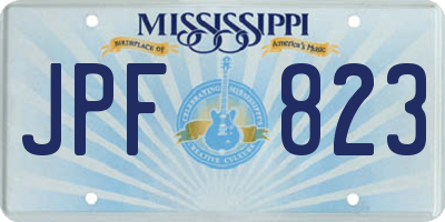 MS license plate JPF823