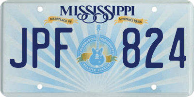 MS license plate JPF824