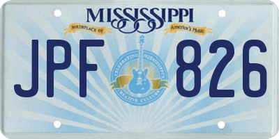 MS license plate JPF826